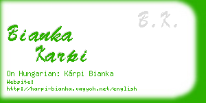 bianka karpi business card