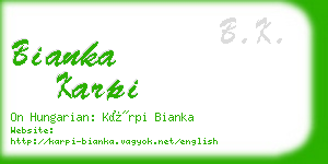 bianka karpi business card